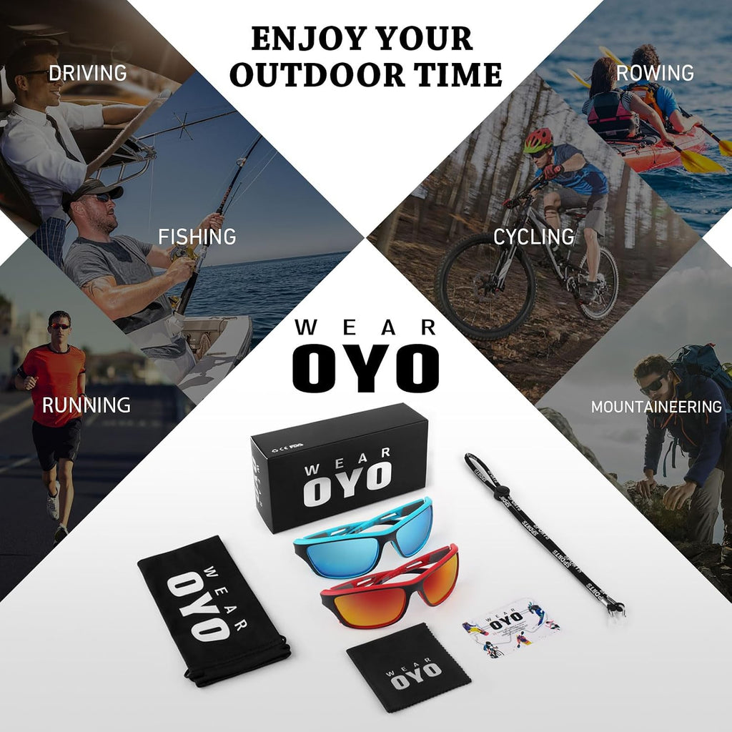 WEAROYO Polarized Sports Sunglasses Men Womens Fishing Running UV400