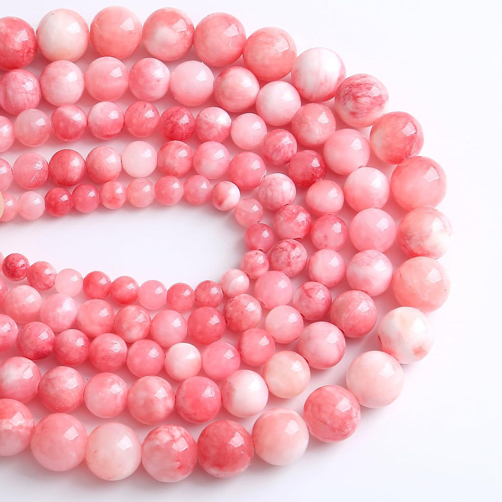 10MM 38PCS Pink Persian Jade Spacer Loose Beads for Jewelry Making DIY Bracelet Necklace
