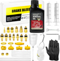 Brake Bleed Kit for Shimano, TEKTRO, TRP Hydraulic Disc Brakes, Bike Brake Bleed Kit with Brass Connector, 150 ML Mineral Oil Brake Fluid