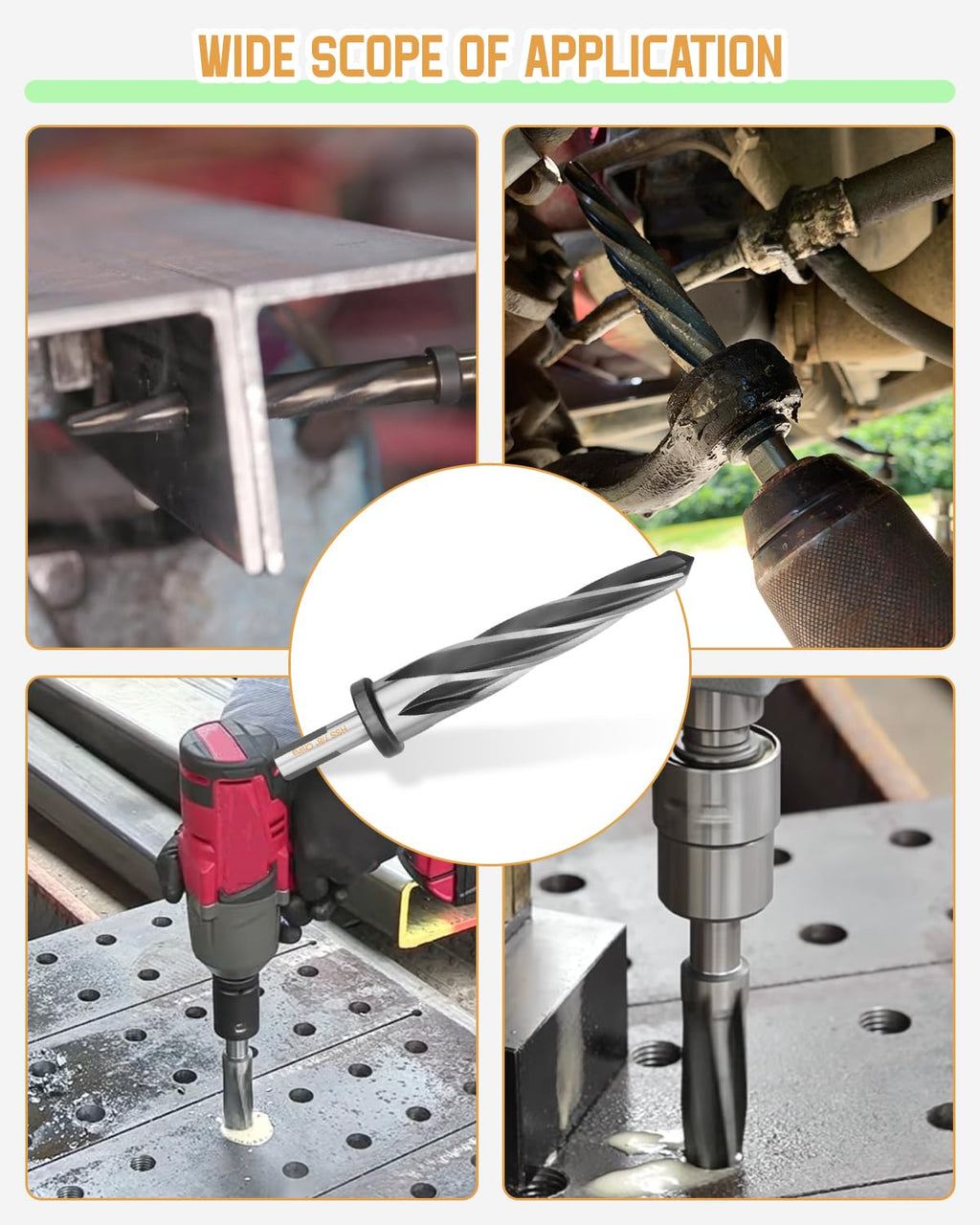 7/8" Drill Bridge/Construction Reamer Bit with 1/2" Non-Slip Shank M2 HSS Taper Chucking Reamer Bit Tool for Steel Metal Wood Alloy Drilling Hole