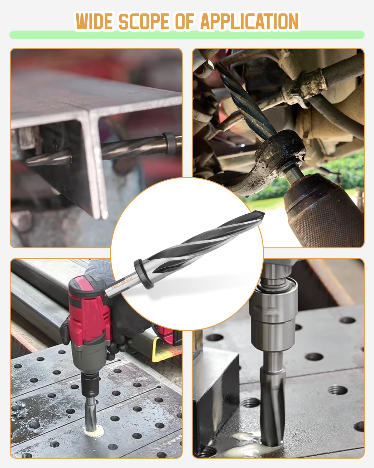 7/8" Drill Bridge/Construction Reamer Bit with 1/2" Non-Slip Shank M2 HSS Taper Chucking Reamer Bit Tool for Steel Metal Wood Alloy Drilling Hole