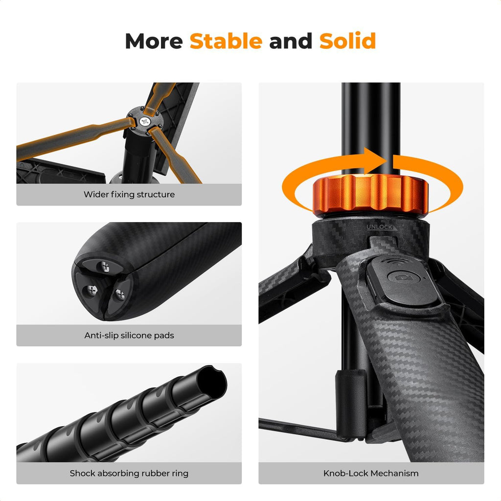 K&F CONCEPT 62'' Phone Selfie Stick Tripod