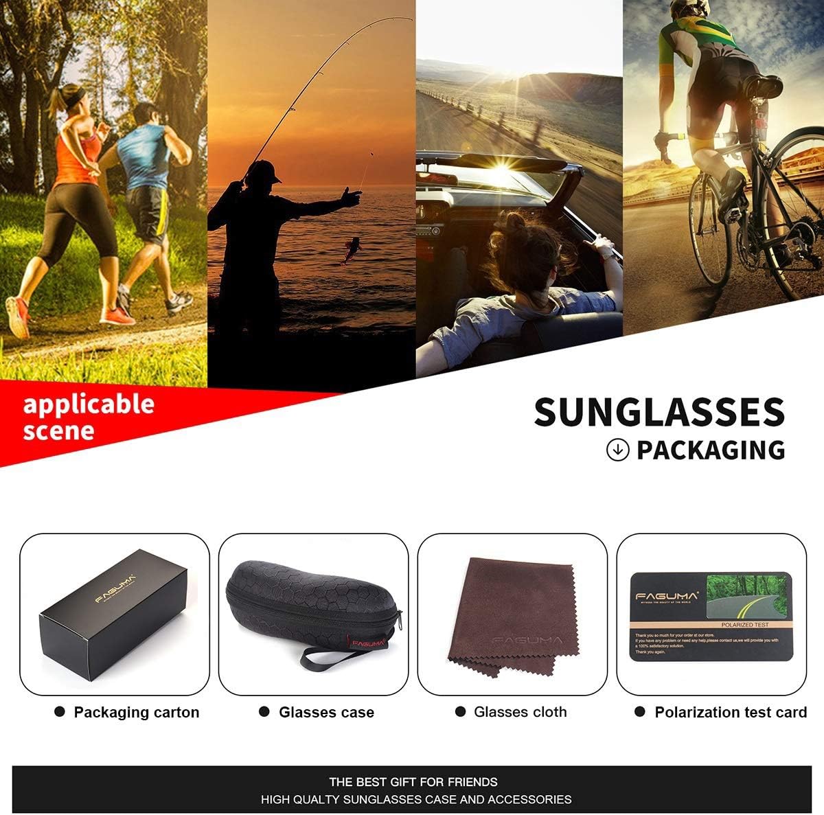 FAGUMA Polarized Sports Sunglasses For Men UV400 Protection