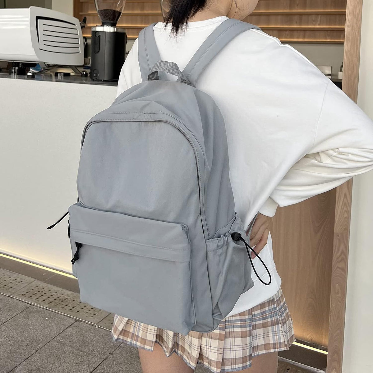 Blue School Backpack for Girls Water Resistant High School Book Bag Simple Backpack for Teens Boys Girls, Lightweight Middle School Back Pack Daypack
