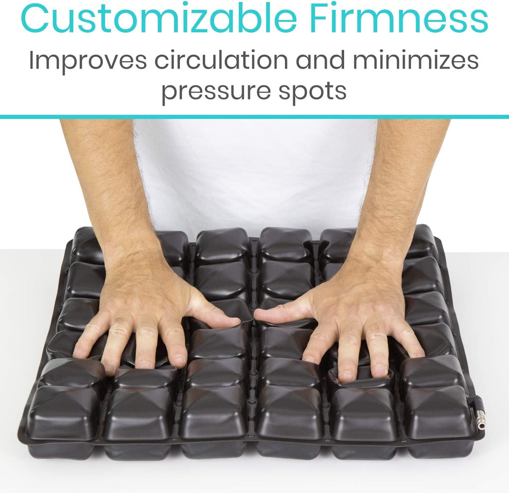 Vive Inflatable Wheelchair Air Seat Cushion - Adjustable Air Pressure