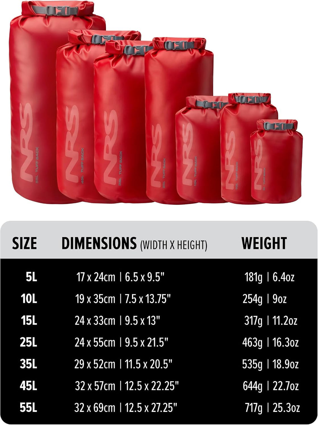 NRS Tuff Sack Dry Bag-Red-015L