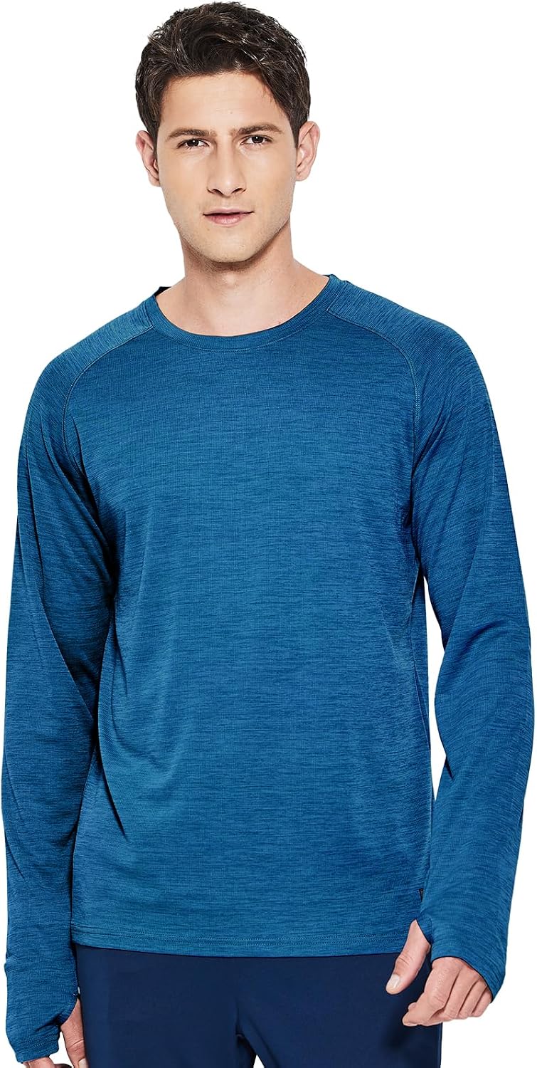 MIER Men's UPF 50+ Rash Guard Long Sleeve Shirts Dry Fit Fishing Running