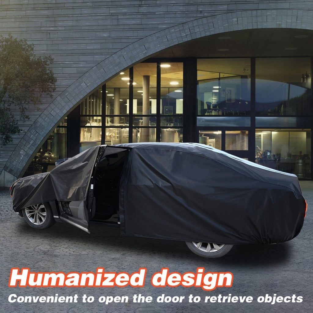 Multi-Layer Custom Fit Car Cover for Tesla Model Y/Model Y Juniper(2020-2026), Upgraded Waterproof All-Weather Full Exterior Cover with Charging Port and Zipper, for Snow Rain Dust and UV Protection.