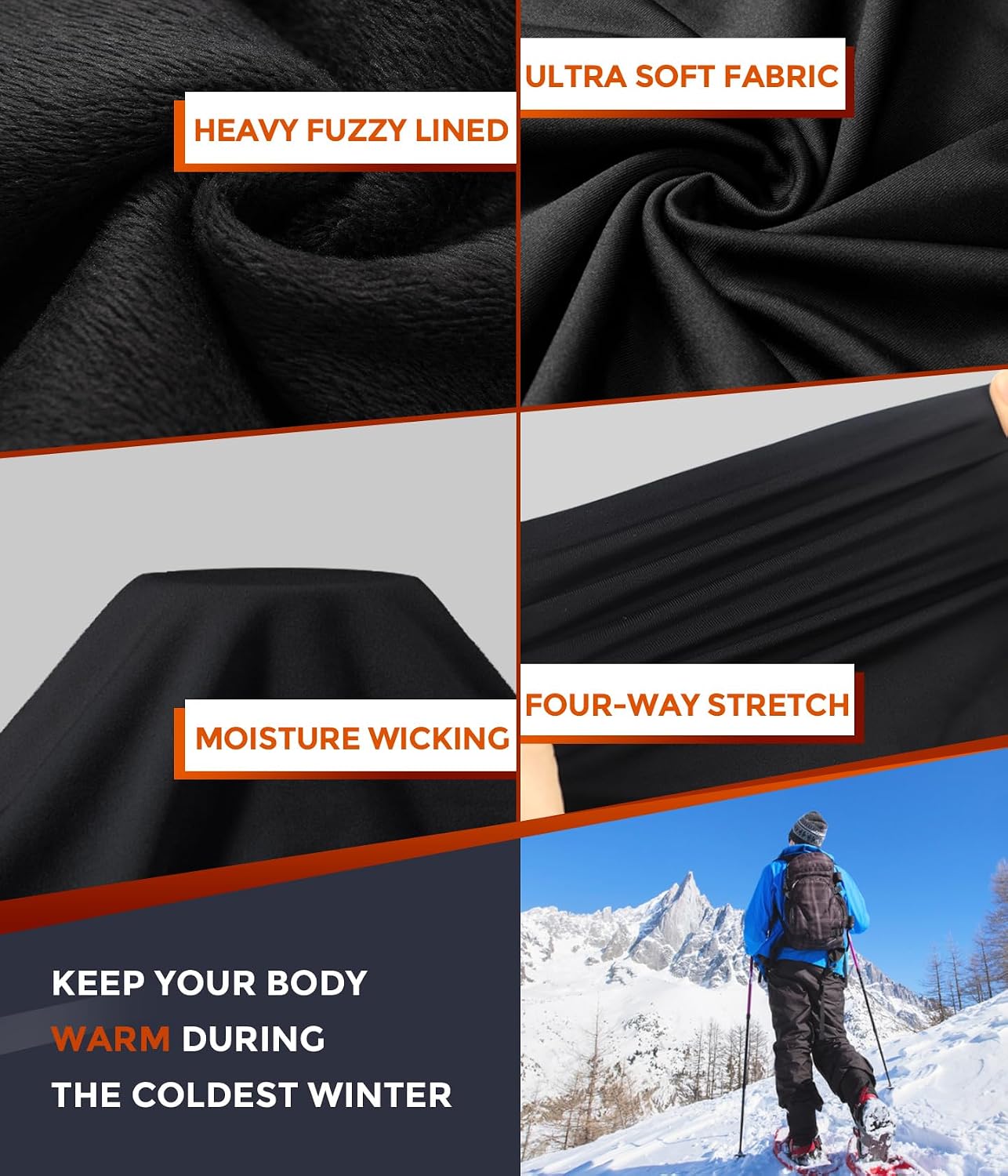 Mens Thermal Underwear Long Johns Set Cold Weather Hunting Base Layer