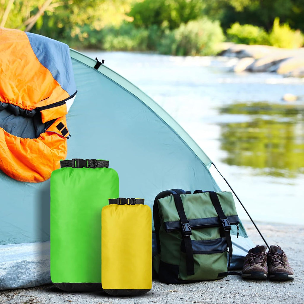 6 Pcs Waterproof Dry Bag Set for Kayaking & Camping,Bright