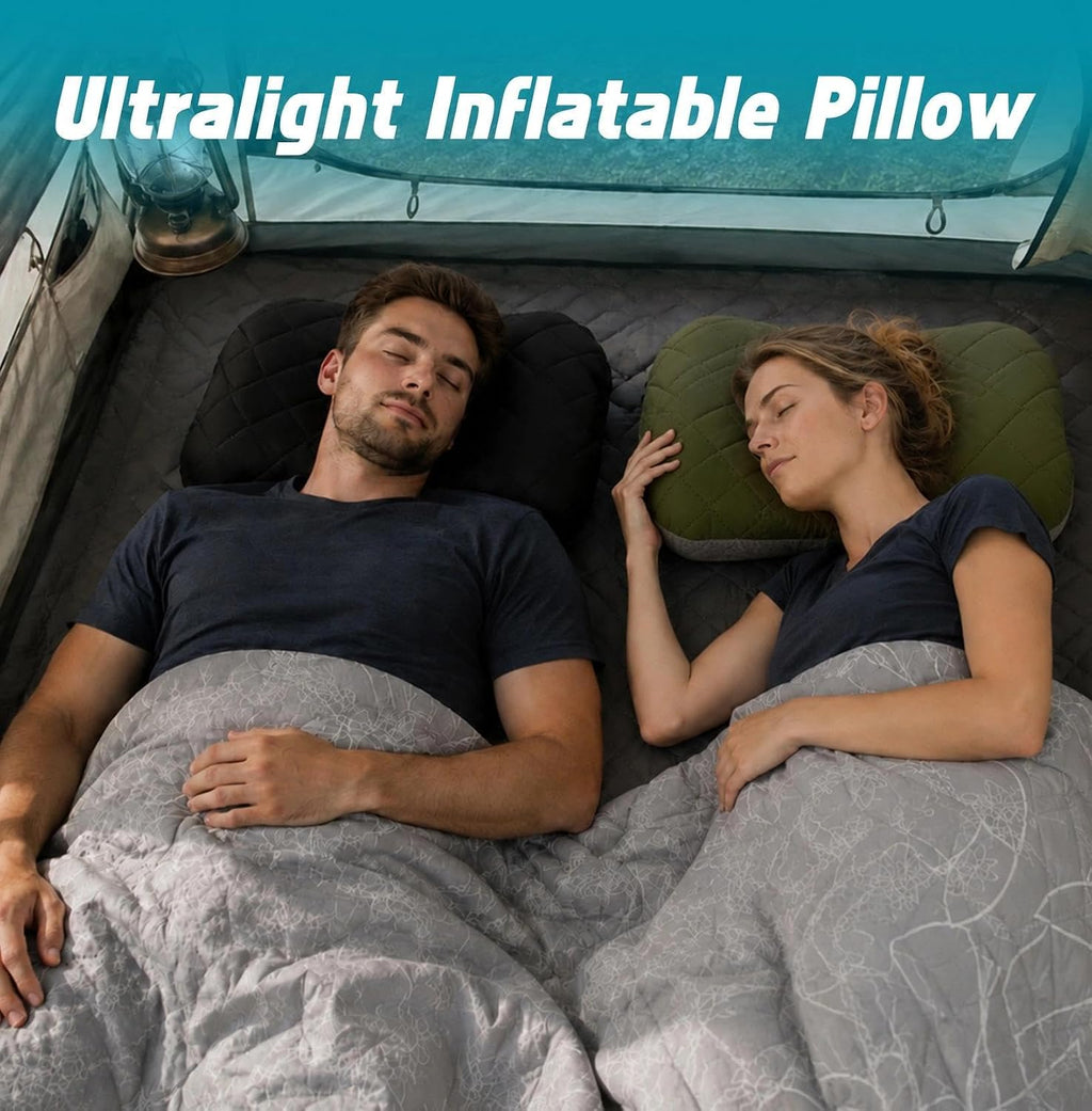 Inflatable Camping Pillow with Removable Washable Cover