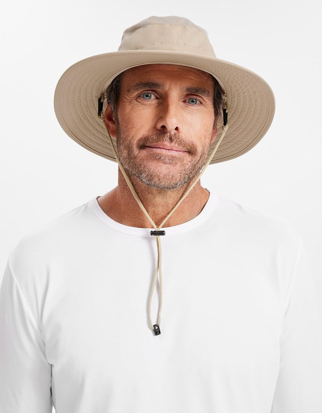 Solbari Everyday Broad Brim Sun Hat with Pocket UPF50+ Uv Protection, Sun Protective Hat for Women Beige Small