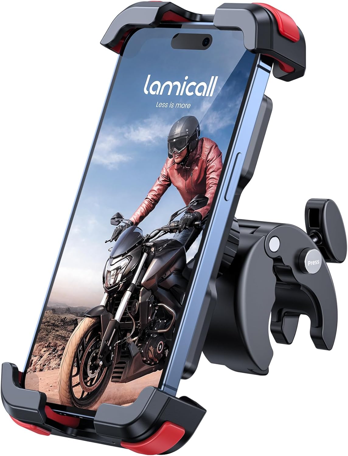 Lamicall Motorcycle Bike Phone Holder with Upgrade Quick Install Bar Clip