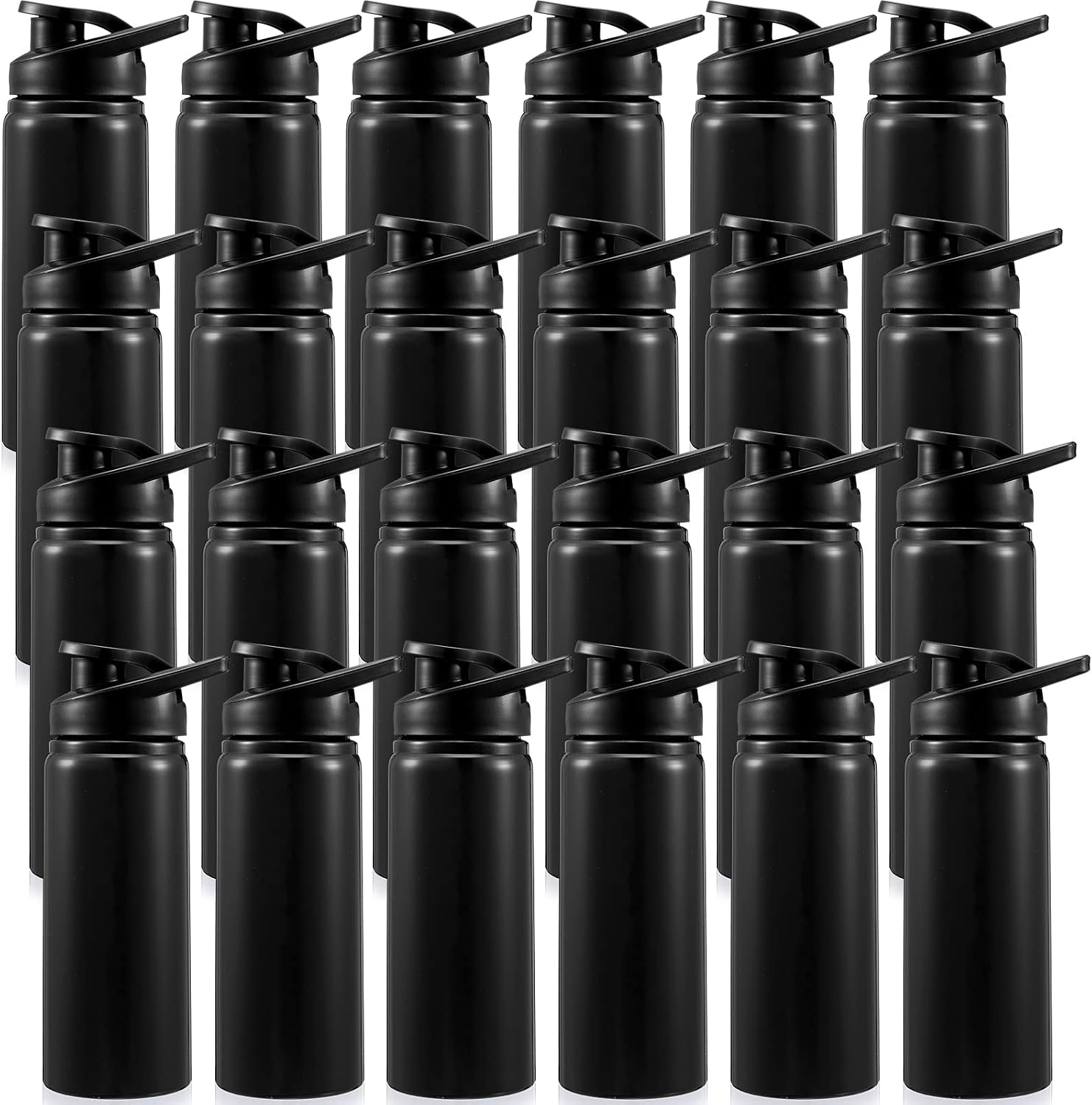 Foaincore 24 Pack Aluminum Water Bottles Bulk,17 oz Reusable Metal Lightweight Water Bottle with Leakproof Flip Lid & Carry Handle,Bulk Sports Bottles for Gym,Cycling,Hiking,Travel