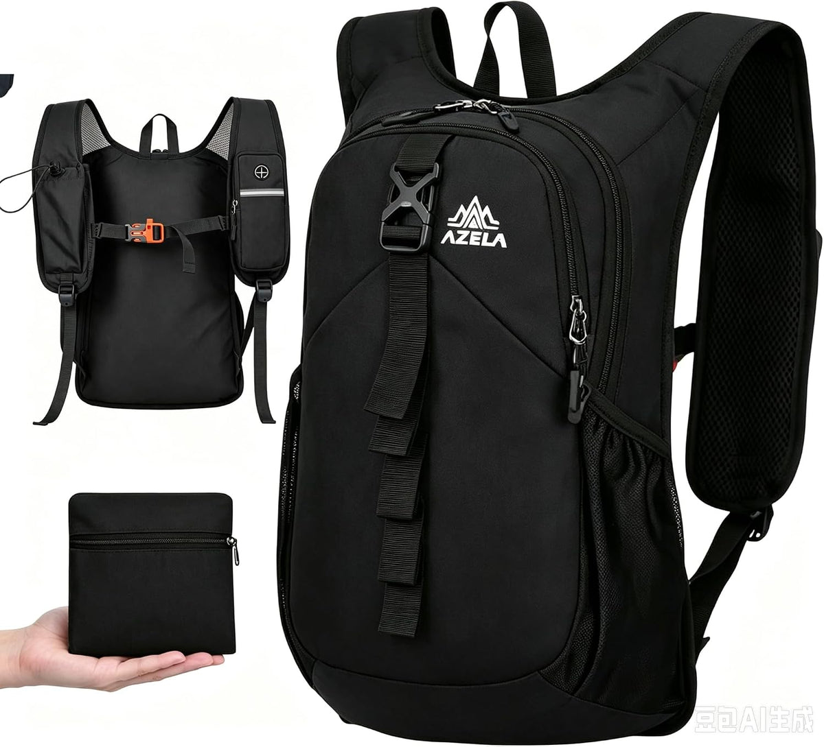 15L Packable Hiking Backpack, Lightweight Daypack with Phone Pocket