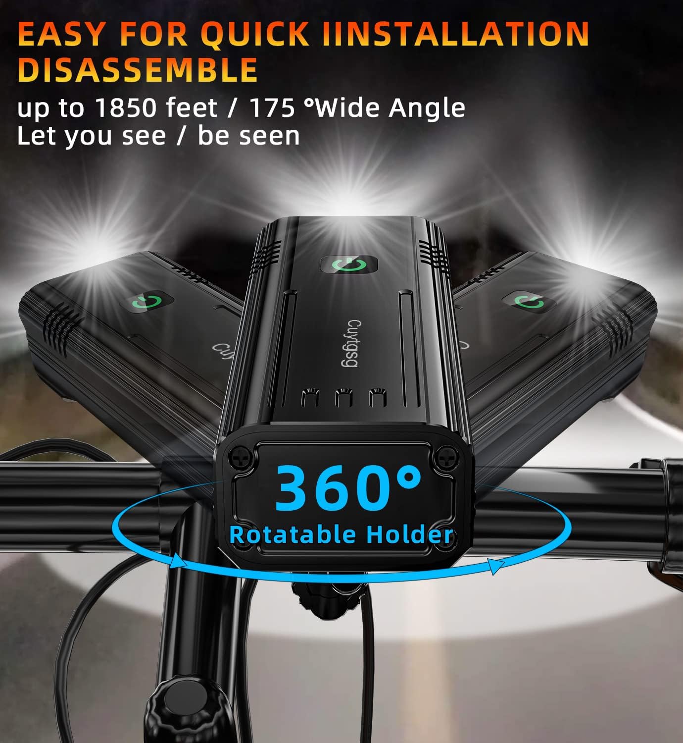 2026 Upgrade 6800Lumen Bike Light for Night Riding,6 LED,5+5 Modes
