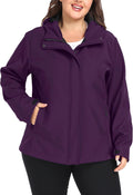 wantdo Women's Plus Size Softshell Jackets Hooded Fleece Lined Windbreaker