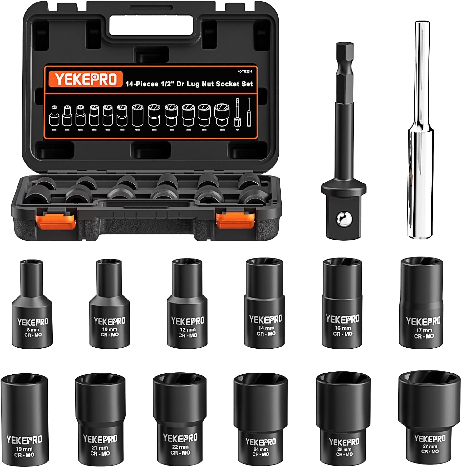 6PCS Lug Nut Removal Tool, 1/2 Inch Bolt Extractor Set