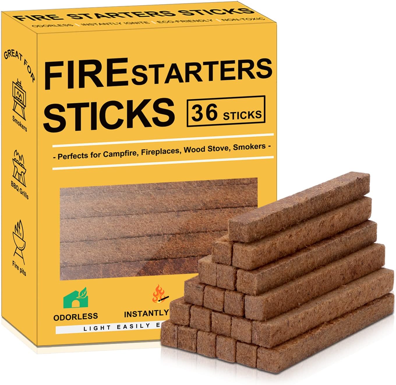 Realcook Natural Fire Starters for Fireplaces: Upgraded 108