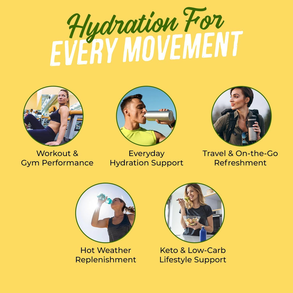 JUNP Sugar Free Electrolytes Powder Packets for Water Instant Hydration Packets with Salt & Potassium, Zero Calorie, No Carbs, No Sugar Electrolyte Drink Mix Sticks, Keto Friendly, Lemonade 20 Pack