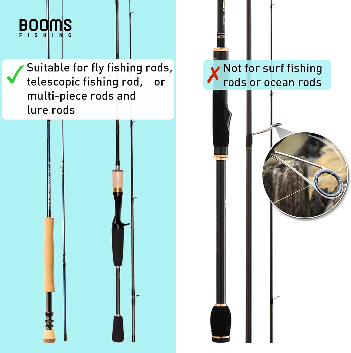 Booms Fishing PB4 5.4ft~6ft Fishing Rod and Reel Case, Folded Nylon Fishing Pole Case, 0.6ft Extended Design Fishing Spinning Rod Bag, Store up to 2~3 Poles with Reels (Not Store Surf Rod Combo)