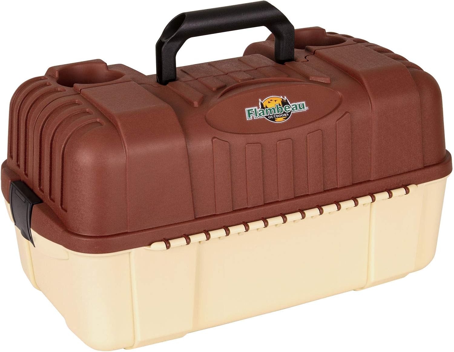 Flambeau Outdoors 2059 Hip Roof 7-Tray Tackle Box, 61 Compartments, Beige