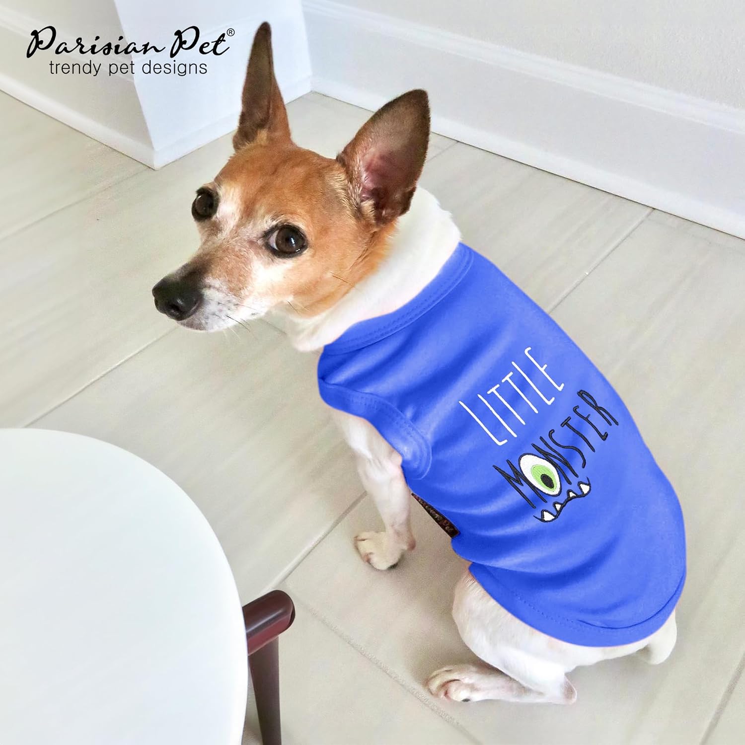 Parisian Pet Dog Shirt – 100% Cotton Shirts for Medium Dogs – Blue Sleeveless Puppy Clothes – Lightweight and Breathable Pet Apparel – Stylish and Funny Dog Clothes - Stretchy T Shirts for Dogs