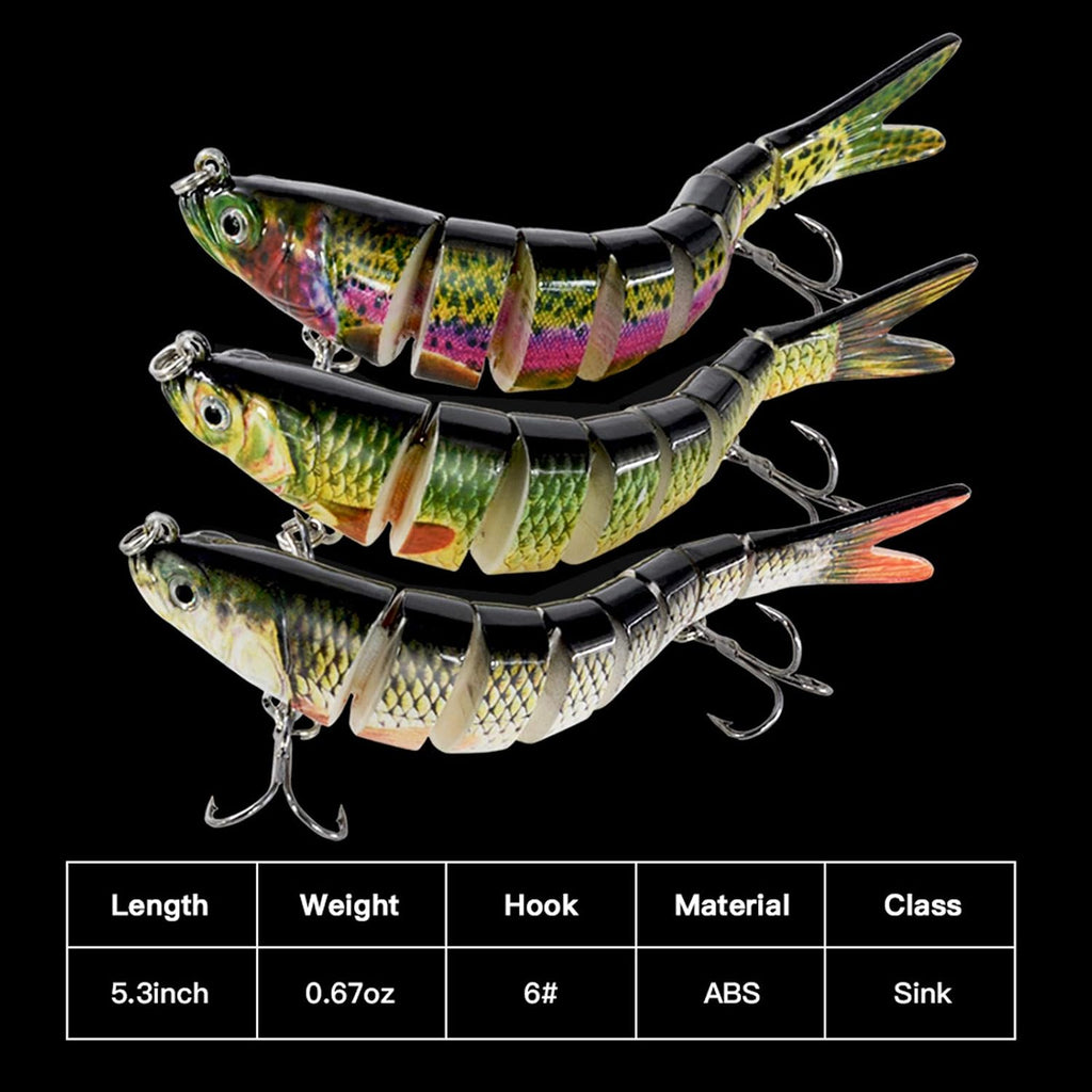 Fishing Lures for Bass Trout Topwater Multi Jointed Swimbaits