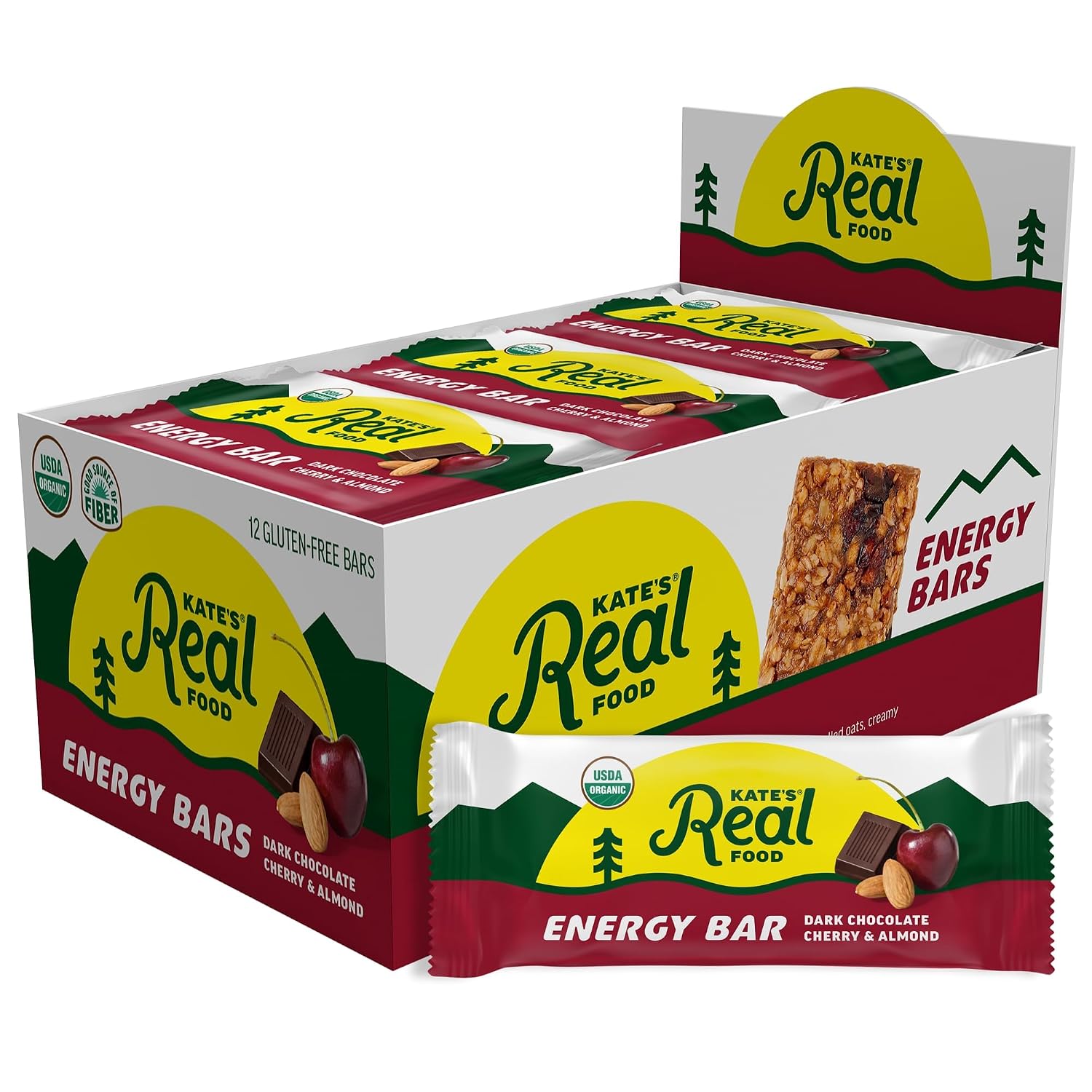 Kate's Real Food Organic Energy Bars Peanut Butter Hemp Flax (2.2 oz, 6 ct)
