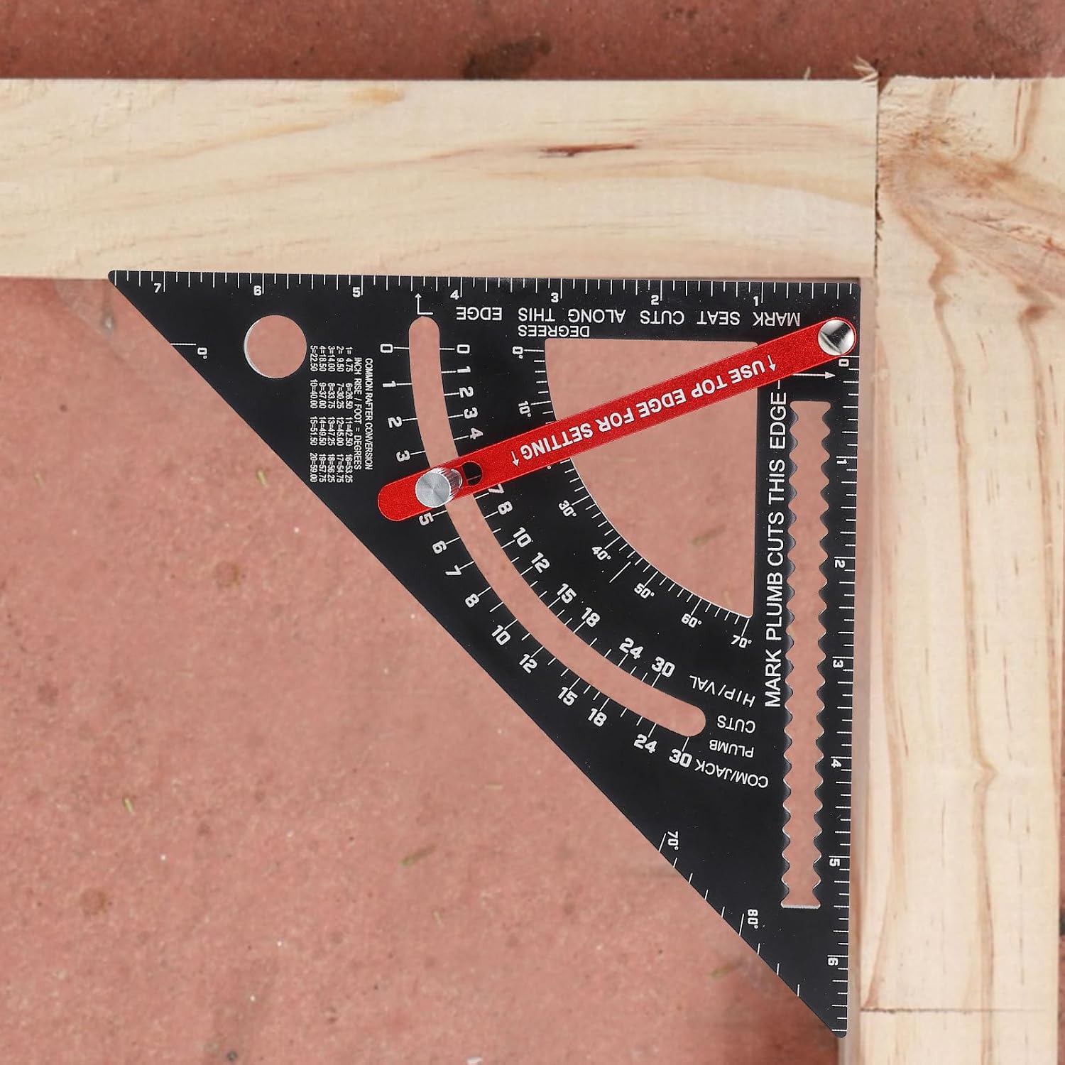 VALICLUD Adjustable Woodworking Ruler Aluminum Alloy Multifunctional Carpenter Triangular Measuring Tool with Precision Angle Scale for Accurate Measuring and Layout