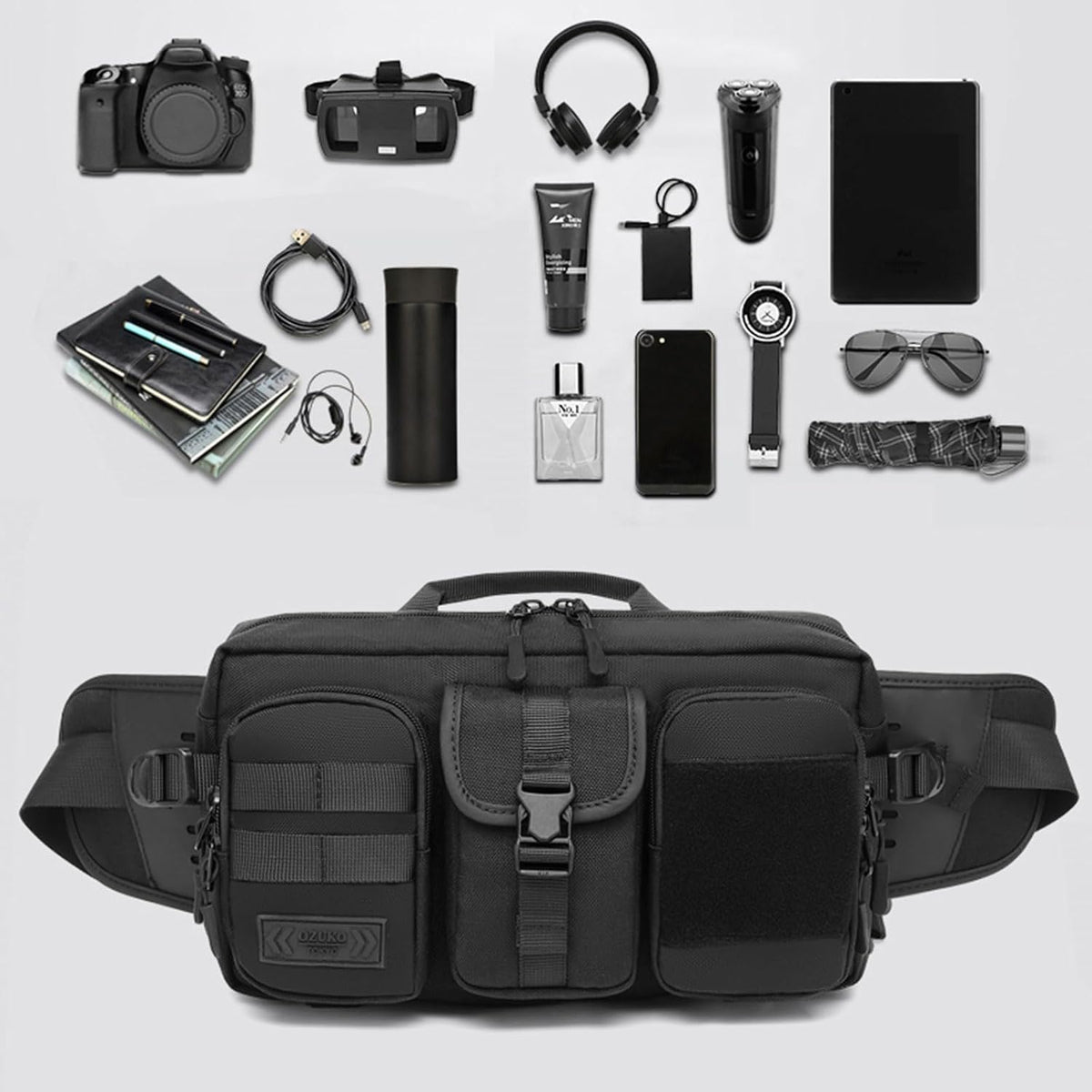 OZUKO Large Capacity Tactical Waist Bag Fanny Pack