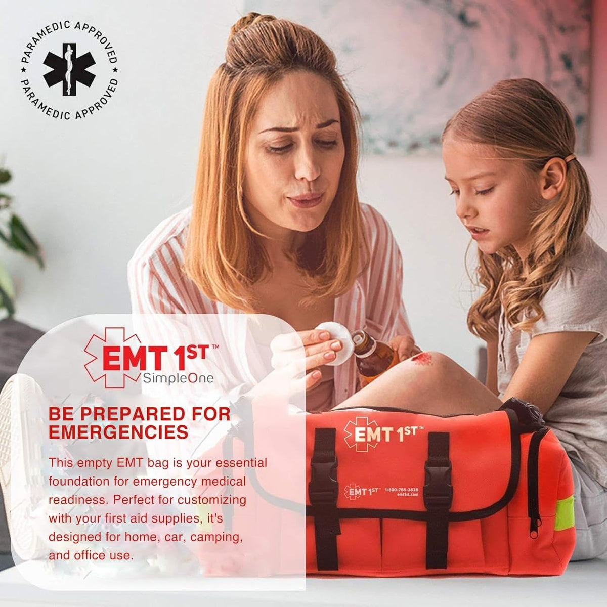 EMT 1st Emergency First Aid Kit Empty Compact EMT Bag for Car, Home Travel