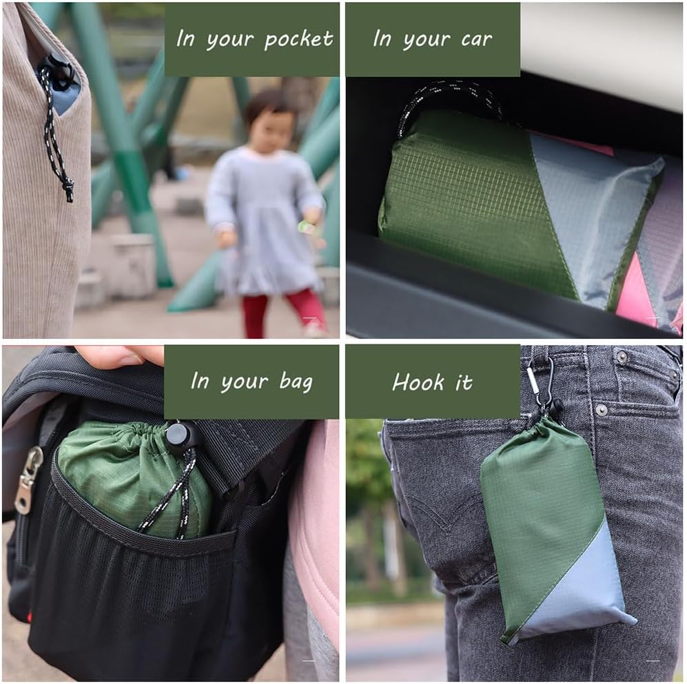 Pocket Picnic Blanket, Compact Lightweight Tarp for Camping