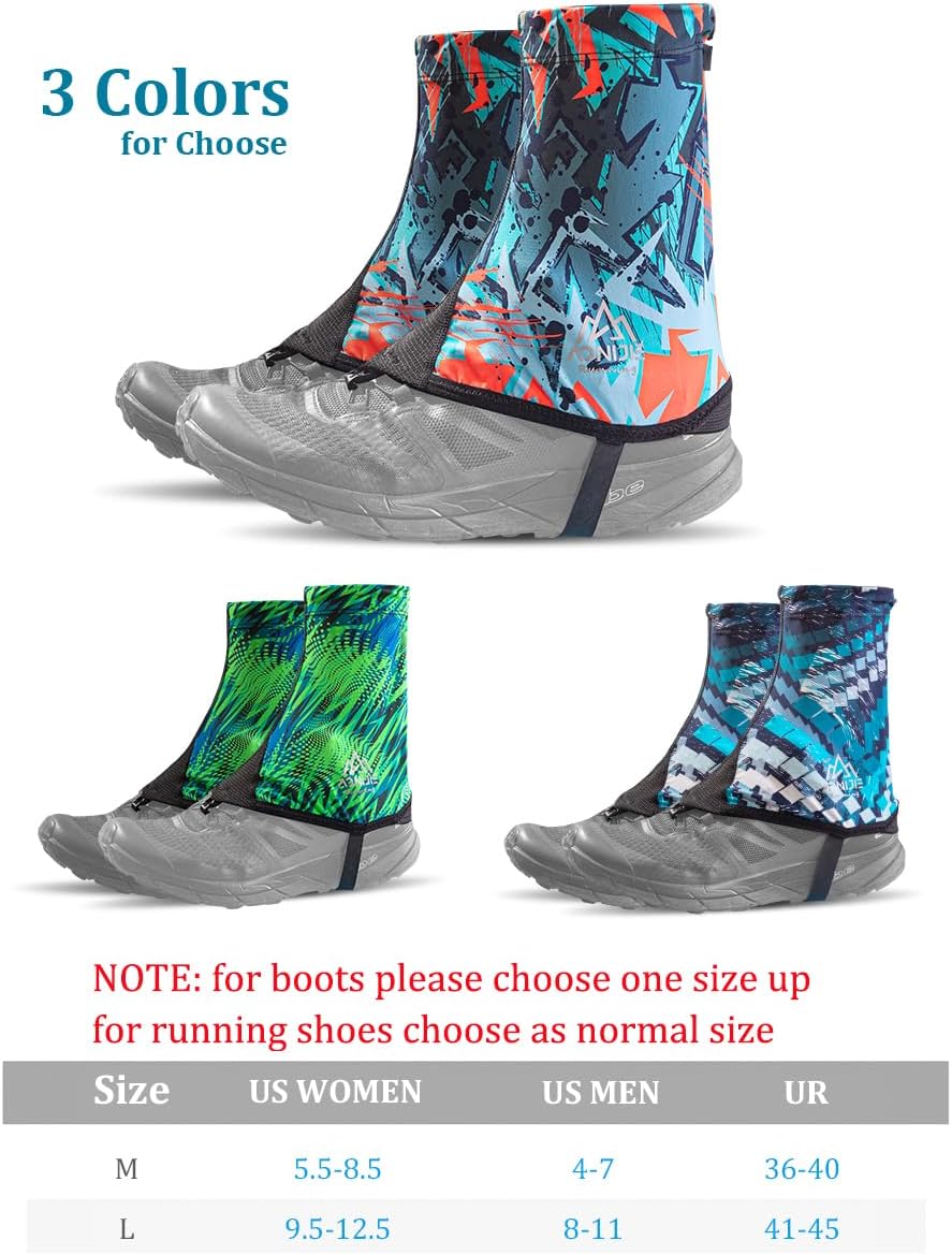 AONIJIE Ankle Gaiters for Hiking, Lightweight Trail Running Gaiters