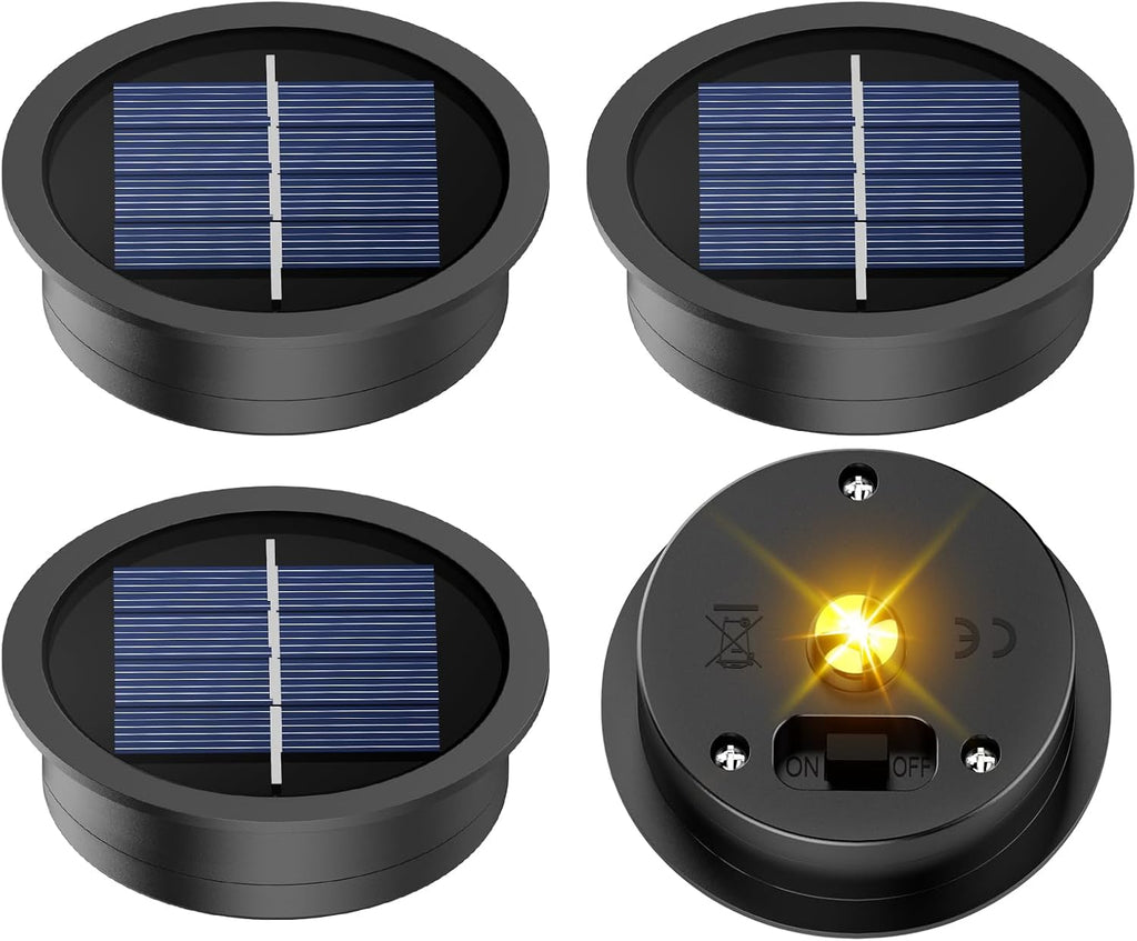 4 Pack Solar Light Replacement Top, 2.76 Inch Waterproof for Garden Lantern