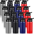 Mimorou 16 Pack Aluminum Water Bottles Bulk,Blue, Black, Red, Gray,17 Oz