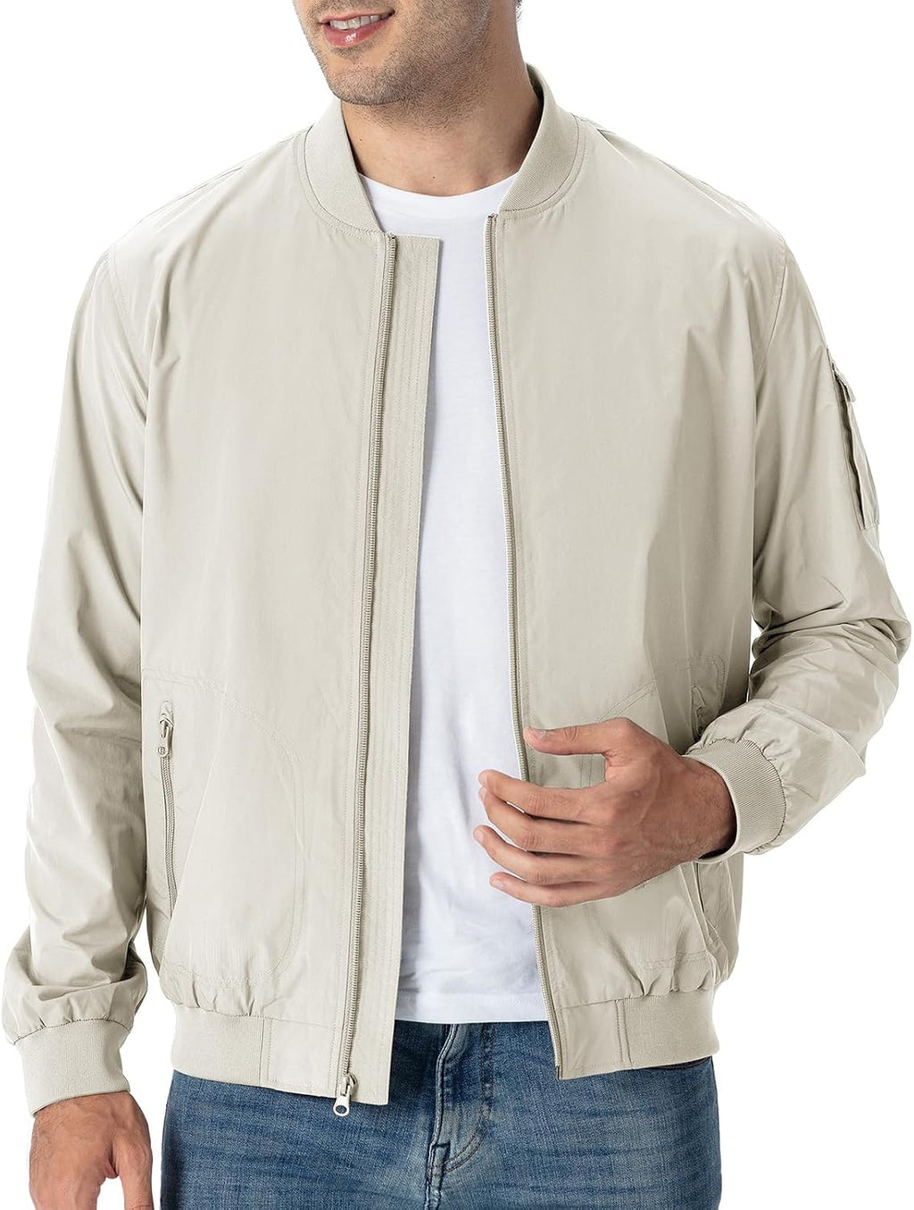 TBMPOY Men's Lightweight Jackets Casual Dress Golf Bomber Windbreaker Fall