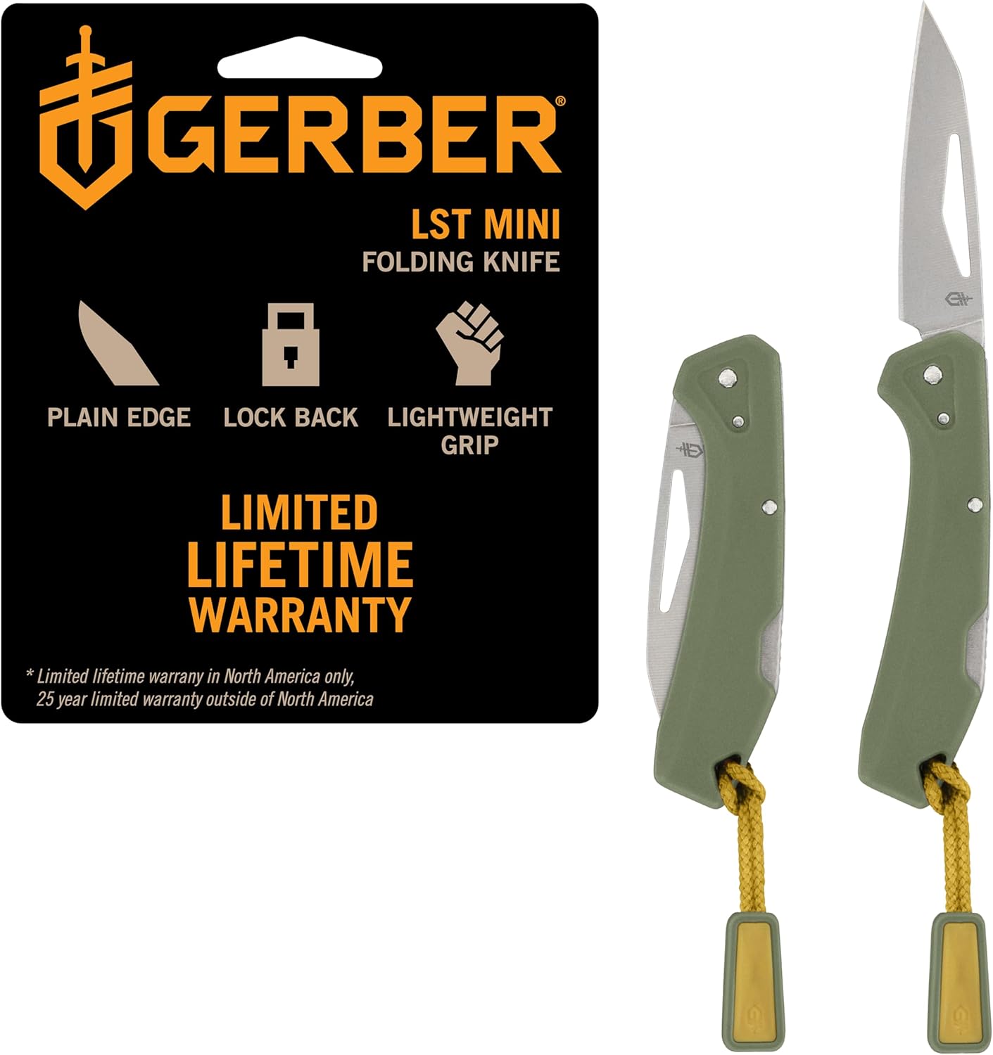 Gerber Gear LST Mini - Lightweight Folding Pocket Knife for Hiking, Camping - EDC Tool - Durable Stainless Steel Blade - Green