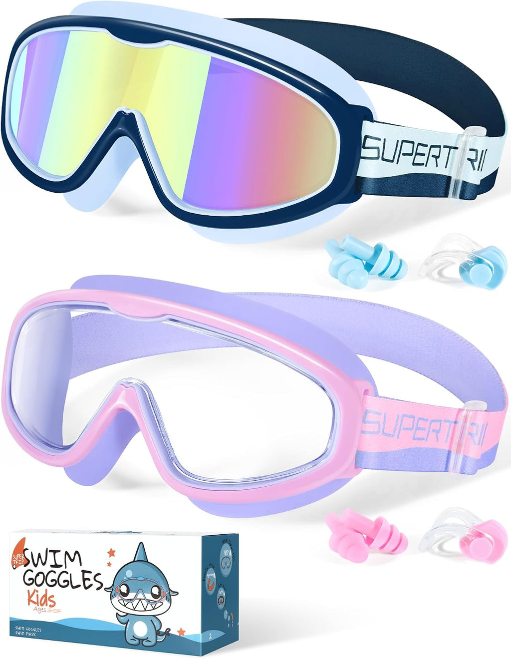 Supertrip Kids Swim Goggles with Fabric Strap