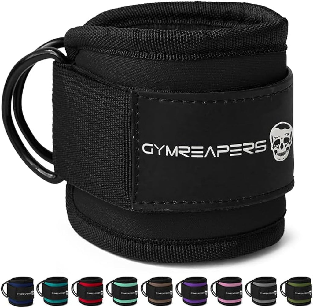Gymreapers Ankle Straps For Cable Machine Kickbacks, Glute Workouts, Lower Body Exercises - Adjustable Leg Straps with Neoprene Padding