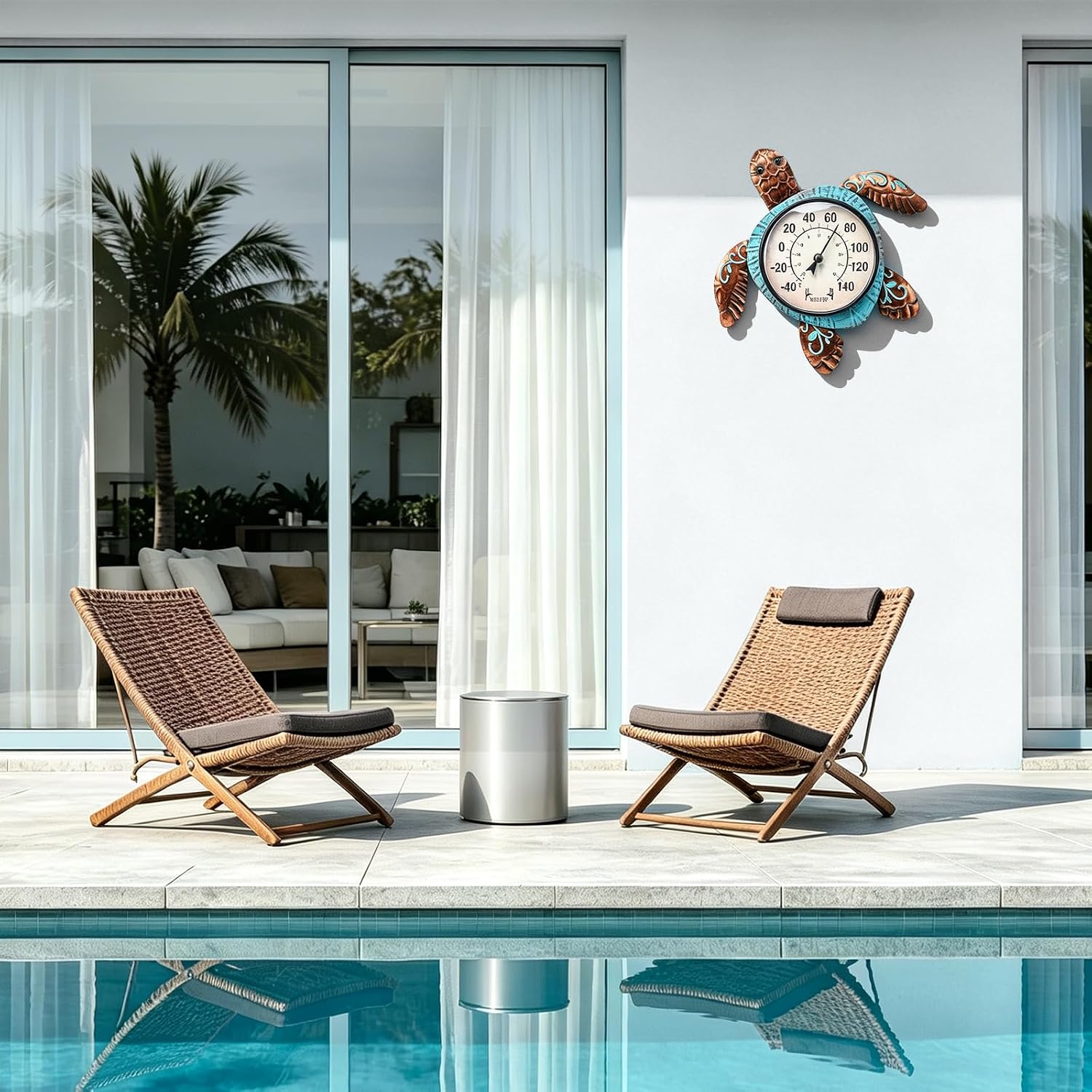 MUMTOP Outdoor Thermometer, Turtle Outside Decor for Patio Pool Garden