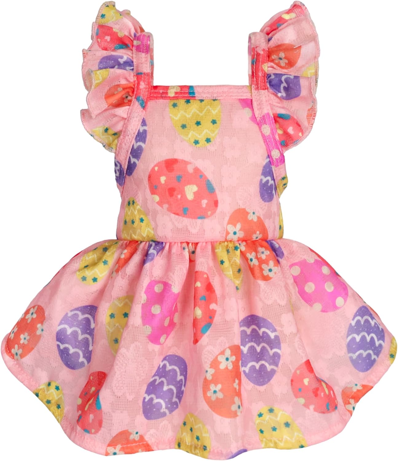Fitwarm Easter Egg Dog Dress, Holiday Dog Clothes for Small Dogs Girl, Pet Easter Outfit, Pink, Yellow, Purple, Medium