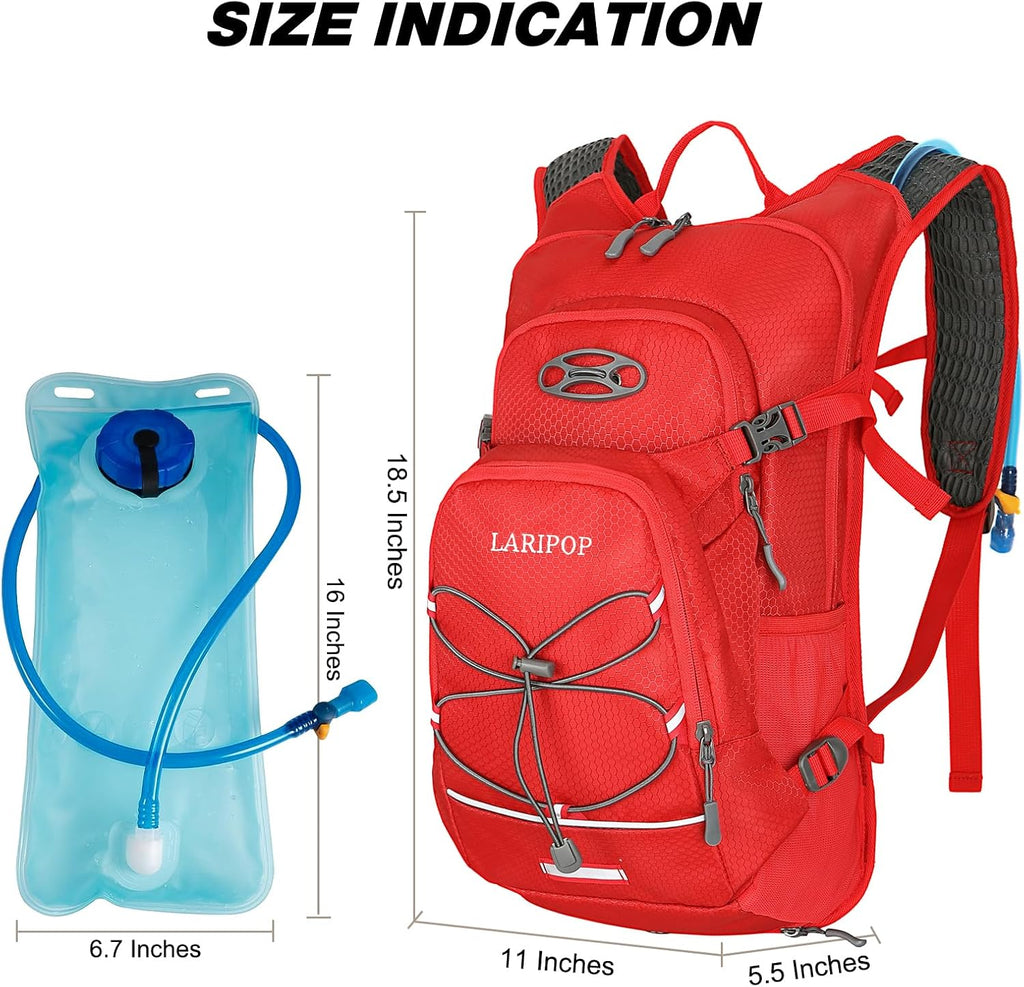 LARIPOP 18L Hydration Backpack with 2L Leak-Proof Water Bladder for Hiking Cycling Running Men Women