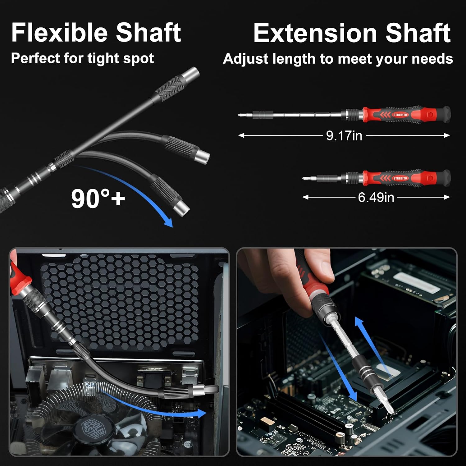 STREBITO Electric Screwdriver, 144-in-1 Precision Screwdriver Set