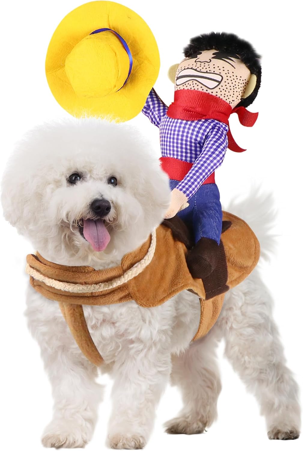 GOYOSWA Dog Cowboy Costume, Dog Halloween Costumes Cowboy Rider Dog Costume Funny Dog Costume for Small Medium Large X-Large Dogs (XX-Large)