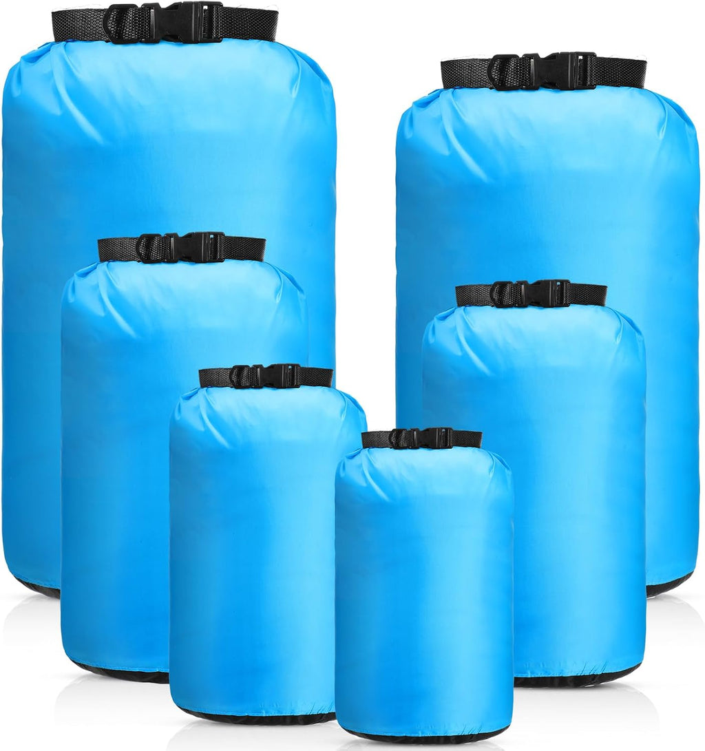 6 Pcs Waterproof Dry Bag Set for Kayaking & Camping,Blue