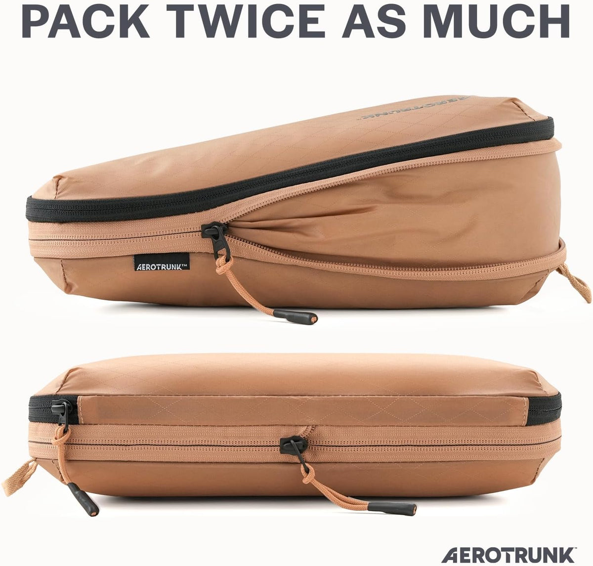 Aerotrunk Ultralight Compression Packing Cubes for Travel, 3-Pack, Mocha