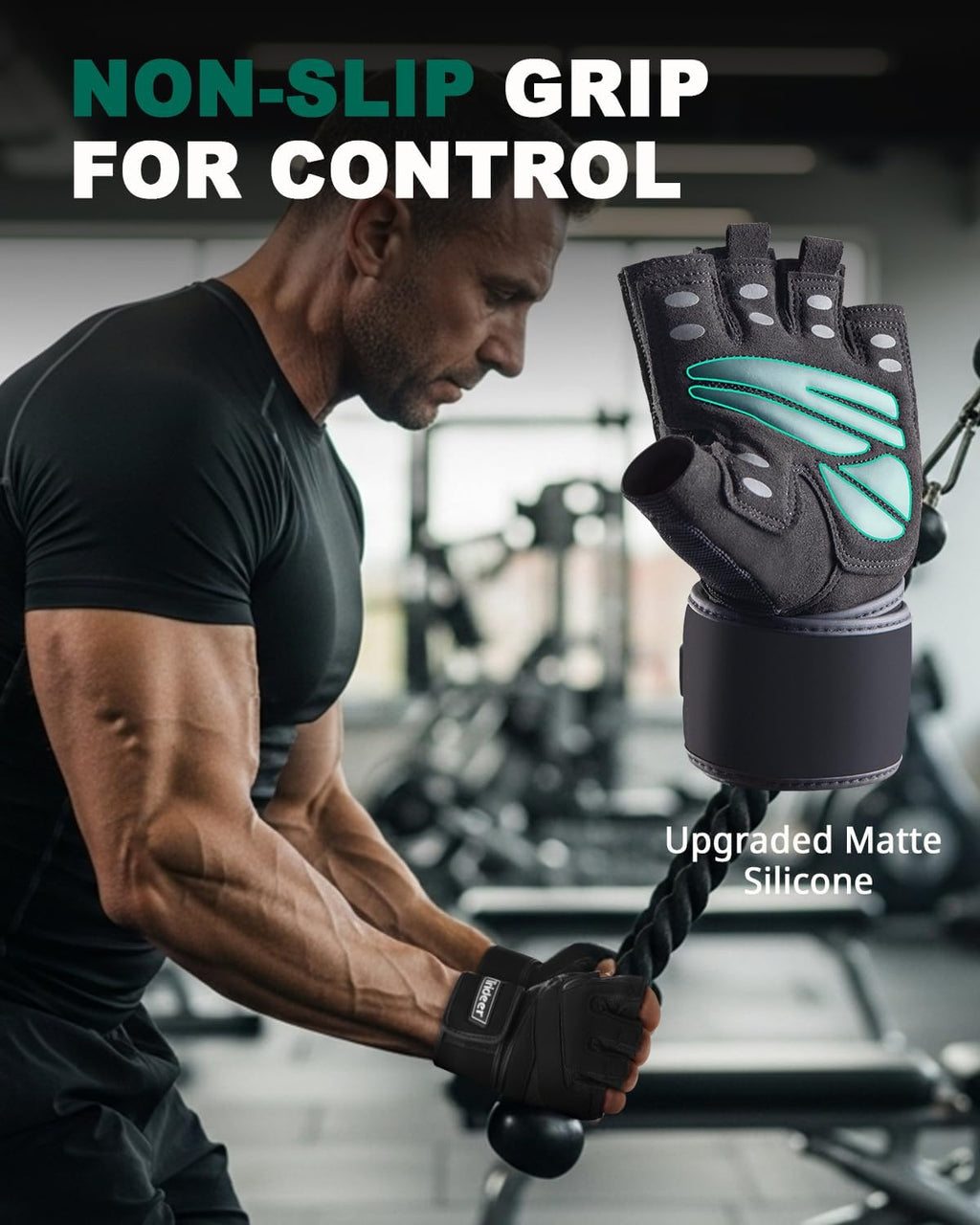 Trideer Weight Lifting Gloves for Men, Workout Gloves with Wrist Support