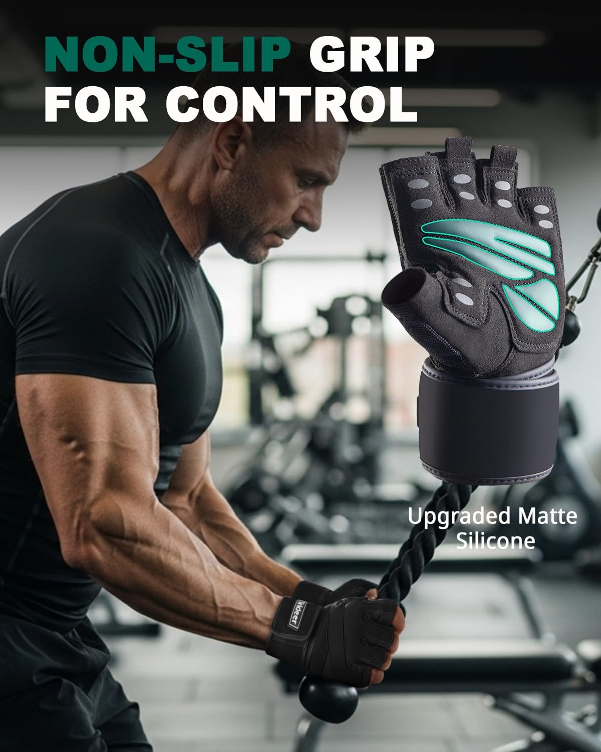 Trideer Weight Lifting Gloves for Men, Workout Gloves with Wrist Support