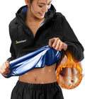 Junlan Sauna Suit for Women Sweat Jacket Gym Workout Vest Sweat Suits